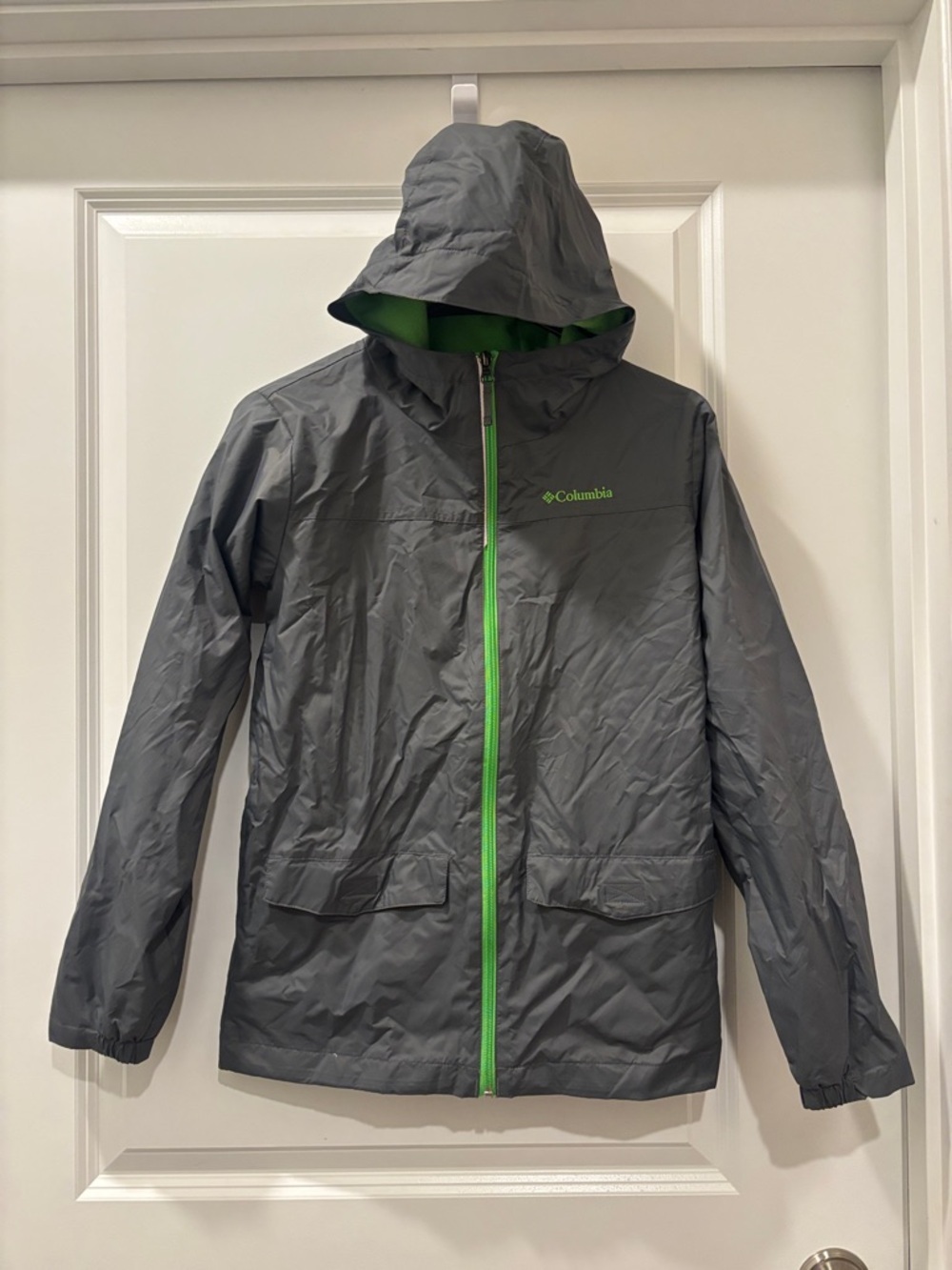 Columbia Gray Jacket with Lime Green Accents Size Large